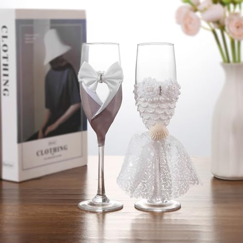 LUNLUN HOME Champagnergläser für die Hochzeit, Brautpaar, Hochzeit, Champagnerflöten, Duschgeschenke LUNLUN HOME Champagnergläser für die Hochzeit, Brautpaar, Hochzeit, Champagnerflöten, Duschgeschenke von LUNLUN HOME