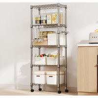 5 Tier Metal Shelving Unit with Wheels, 1100LBS Heavy Duty Wire Rack Storage Organizer with Handle & Adjustable Feet for Kitchen, Garage, Basement 5 Tier Metal Shelving Unit with Wheels, 1100LBS Heavy Duty Wire Rack Storage Organizer with Handle & Adjustable Feet for Kitchen, Garage, Basement von LUNSY
