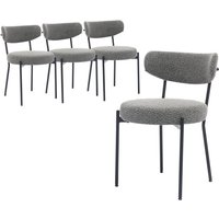 Esszimmerstühle 2er Set丨Teddy Stoff Runde Boucle Stühle·Mid-Century gepolsterte Küchenstühle·Dining Chairs mit Metallbeinen Grau Esszimmerstühle 2er Set丨Teddy Stoff Runde Boucle Stühle·Mid-Century gepolsterte Küchenstühle·Dining Chairs mit Metallbeinen Grau von LUNSY