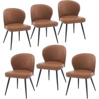 Esszimmerstühle 6er Set Küchenstühle gepolstert Metallbeine bis 136 kg Belastbar Polsterstuhl für Küche/Esszimmer/Schlafzimmer/Restaurant von LUNSY