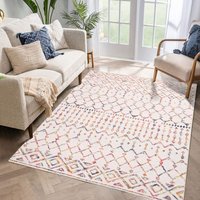 Moderner Wohnzimmer- oder Schlafzimmerteppich, 120 x 170 cm, Nachttischteppich, weicher Teppich für Wohnzimmer, Schlafzimmer, Sofa, mehrfarbig von LUNSY