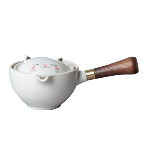 LUNYY Tragbares chinesisches Gongfu Kung Fu Tee Set 360 Grad drehbare Teekanne Keramik Teebereiter Ei Halbautomatische Teegeschirr für Zuhause Büro von LUNYY