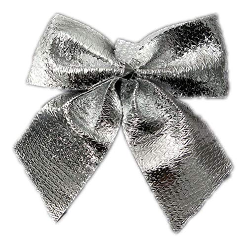 LUOEM Kleine Weihnachtsbaum-Fliegen/-Schleifen, silberfarben, 24 Stück LUOEM Kleine Weihnachtsbaum-Fliegen/-Schleifen, silberfarben, 24 Stück von LUOEM