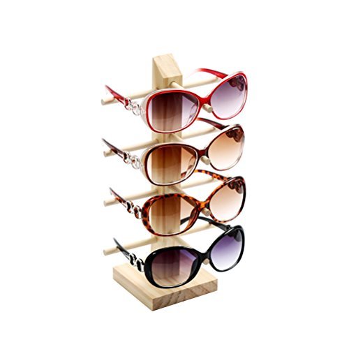 LUOEM Sonnenbrille Display Rack Holz Gläser Display Stand Halter Organizer Vier-Layer von LUOEM