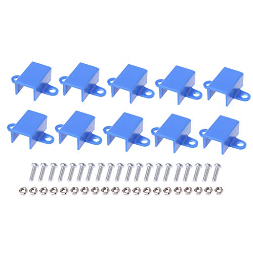LUOFANG 10-teilige Montagehalterung, Mikro-Getriebemotor-Basis, Fester Sitzrahmenhalter, 12 mm, Blau von LUOFANG
