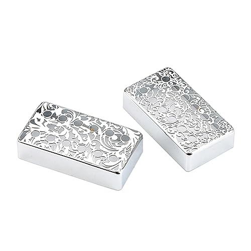 LUOFANG 2 Stück Gitarren-Tonabnehmer-Abdeckung, Blumenmuster, Messing-Tonabnehmer-Abdeckung, Metall-Messing-Humbucker-Abdeckung, E-Gitarren-Zubehör von LUOFANG