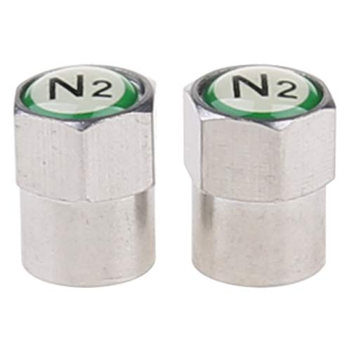 LUOFENG 2 Stück/Set Chrom Auto TPMS für Ventilschaftkappe N2 Stickstoff Reifeneinsatz Abdeckung von LUOFENG