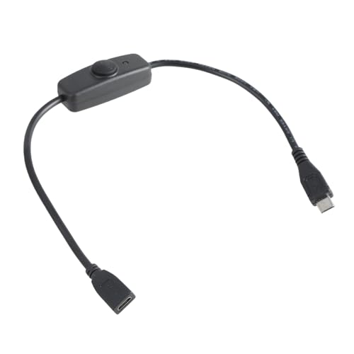 LUOFENG 30 cm kleines USB-Verlängerungskabel Buchse auf Stecker, mit Netzschaltung, LED-Anzeige, unterstützt 5 V 2 A Aufladen für Handys, Tablets, USB-Schreibtischlampe, Ventilator, Netzteil von LUOFENG