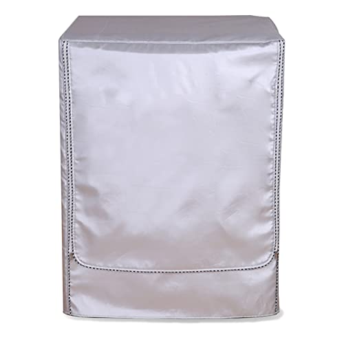 Waschmaschinenabdeckung, Staubdicht Staubdicht Frontlader Waschmaschine Trocknen Wasserdichte Schutzhülle, Silver Edge Reißverschluss (L : 51-57 X 60 X 85 cm) von LUOHONG