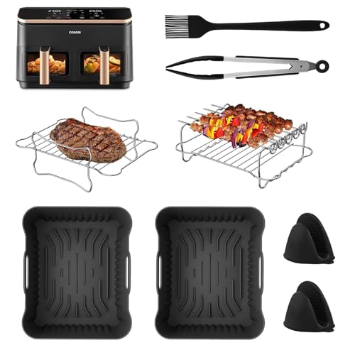 Heißluftfritteuse Zubehör für COSORI Heißluftfritteuse 8,5L/Dual Blaze TwinFry 10L, Airfryer Zubehör für Cosori Heißluftfritteuse CAF-R901-AEU, Silikonform Air Fryer Accessories Leicht zu Reinigen von LUOJINYI
