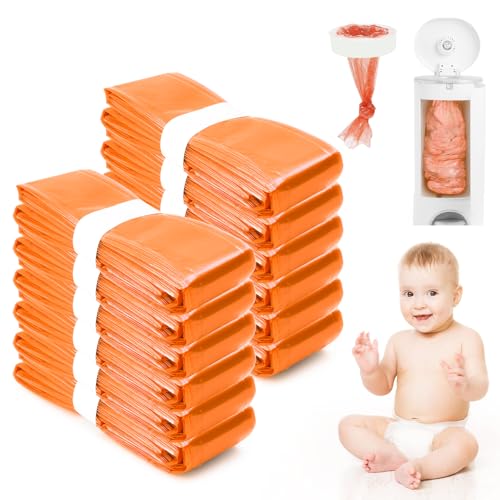 LUOJINYI Ricariche Mangiapannolini, 12 Pezzi Sacchetti Mangiapannolini, Ricariche per Mangiapannolini compatibile con tommee tippee, tutti i tipi di ricariche, Deodorante e addensante (Orange) von LUOJINYI