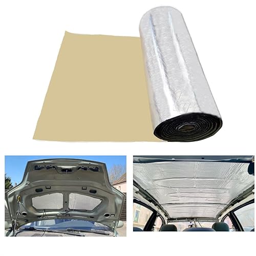 DäMmmatte Auto 5/7/10mm Dicke Aluminiumfaser Schalldämpfer Baumwolle Auto Innenhaube Wärme Schalldämmende Isolierung Schalldichte Dämpfungsmatte(10mmx150cmx100cm) von LUOKEKE