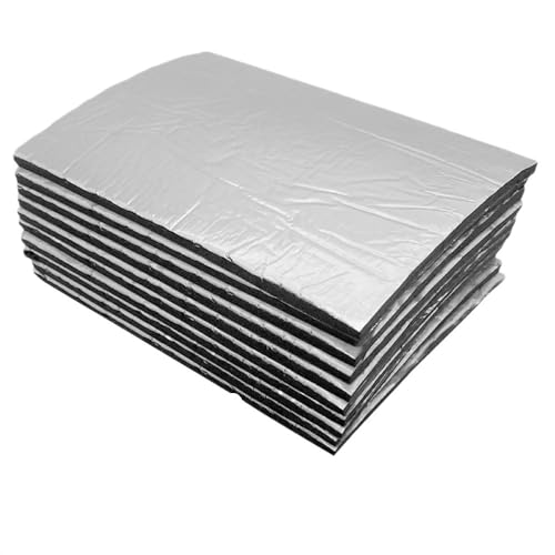 DäMmmatte Auto Schalldämpfer for Autos, 10 Stück, Auto-Wärmedämmmatte, Kfz-Schalldämmmatte(Silver) von LUOKEKE