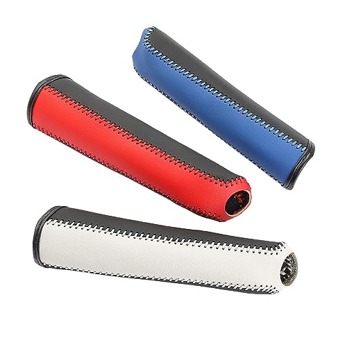 LUOKEKE Handbremse SchutzhüLle 1 Stück Leder Handbremsabdeckung Schutzhülle Passend for Suzuki Fit Einsatz for Swift Fit Einsatz for Grand Handbremse Abdeckung(Red) von LUOKEKE