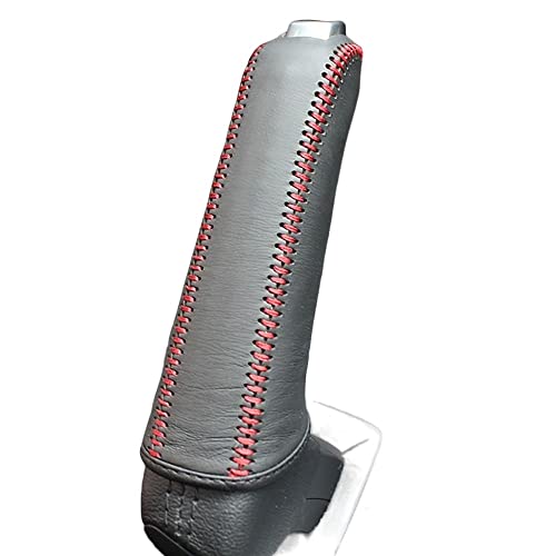 LUOKEKE Handbremse SchutzhüLle Autohandbremsabdeckung Hülle Fit verwendet for Ford Focus 2.0L 2012 Autohandbremse Grips Hand genähte echte Lederabdeckung Handbremse Abdeckung(Red) von LUOKEKE