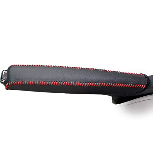LUOKEKE Handbremse SchutzhüLle Autohandbremsabdeckungen Fall Fit verwendet for Citroen C4 C- Quatre 2011 Autohandbremse Griffe echte Lederabdeckung Handbremse Abdeckung(Red) von LUOKEKE