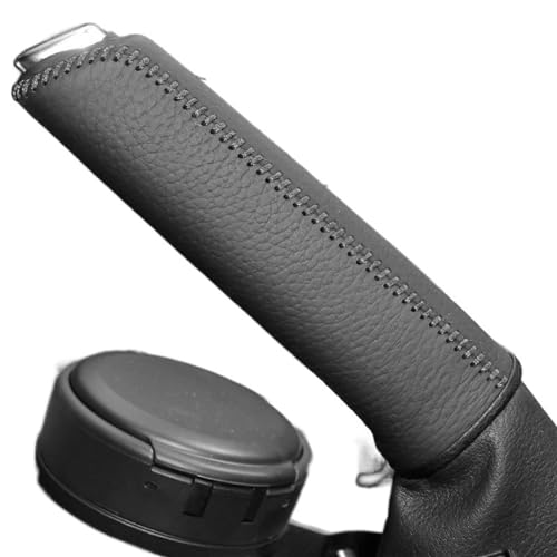 LUOKEKE Handbremse SchutzhüLle Autohandbremsabdeckungen Fall Fit verwendet for Jetta Mk5 Fit-Verwendung for Sagitar 2012-2017 Echtes Leder Auto Cover Car-Styling Schwarz Handbremse Abdeckung(Noir) von LUOKEKE