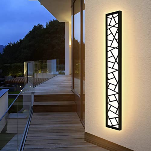 LED Lange Wandleuchte Ip67 Wasserdicht Wandlampe Led Lang Wandlampe Villa Innen Außenwandleuchten Anthrazit Lange Wandleuchten Aussen Gartenwandbeleuchtung Garage Terrasse-80CM,Warmes Licht von LUOLONG