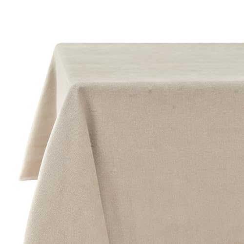 LUOLUO Tischdecke Flauschige tischdecke abwaschbar Tischtuch Tischwäsche Eckig Wasserdicht Tischdecke Beige 120 x 120 cm von LUOLUO