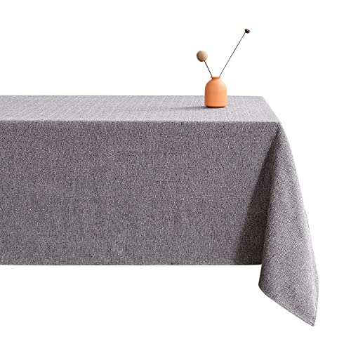 LUOLUO Tischdecke Leinenoptik tischdecke abwaschbar Tischtuch Leinen Tischwäsche Eckig Wasserdicht Tischdecke Dunkelgrau 120 x 160 cm von LUOLUO