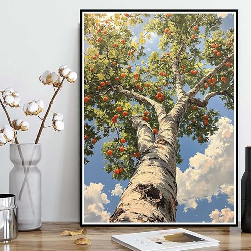 Diamond Painting Baum Diamond Painting XXL 40x50 cm, 5D Crystal Art Landschaft Muster DIY Runden Steine Vollbohrer Mosaik Bastelset Erwachsene für Zimmer Deko Wohnzimmer, Geschenke -ly250828XR27 von LUOLYYEI