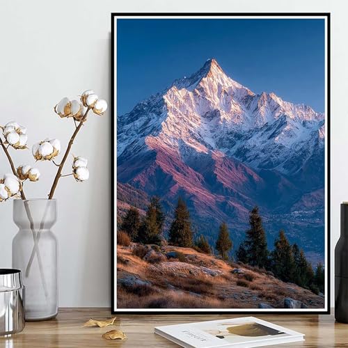 Diamond Painting Berg Diamond Painting XXL 30x40 cm, 5D Crystal Art Natur Muster DIY Runden Steine Vollbohrer Mosaik Bastelset Erwachsene für Zimmer Deko Wohnzimmer, Geschenke für Frauen -ly25082U3 von LUOLYYEI