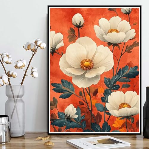 Diamond Painting Blume Diamond Painting XXL 30x40 cm, 5D Crystal Art Pflanzen Muster DIY Runden Steine Vollbohrer Mosaik Bastelset Erwachsene für Zimmer Deko Wohnzimmer, Geschenke -ly25082TL3V8 von LUOLYYEI