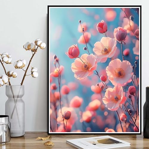 Diamond Painting Blume Diamond Painting XXL 90x120cm, 5D Crystal Art Pflanzen Muster DIY Runden Steine Vollbohrer Mosaik Bastelset Erwachsene für Zimmer Deko Wohnzimmer, Geschenke -ly250820Z919 von LUOLYYEI