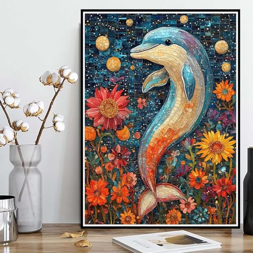 Diamond Painting Delphin Diamond Painting XXL 90x120cm, 5D Crystal Art Blumen Muster DIY Runden Steine Vollbohrer Mosaik Bastelset Erwachsene für Zimmer Deko Wohnzimmer, Geschenke -ly2508229321 Diamond Painting Delphin Diamond Painting XXL 90x120cm, 5D Crystal Art Blumen Muster DIY Runden Steine Vollbohrer Mosaik Bastelset Erwachsene für Zimmer Deko Wohnzimmer, Geschenke -ly2508229321 von LUOLYYEI
