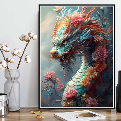Diamond Painting Drachen Diamond Painting XXL 60x80 cm, 5D Crystal Art Blume Muster DIY Runden Steine Vollbohrer Mosaik Bastelset Erwachsene für Zimmer Deko Wohnzimmer, Geschenke für Frauen -ly25082ZH Diamond Painting Drachen Diamond Painting XXL 60x80 cm, 5D Crystal Art Blume Muster DIY Runden Steine Vollbohrer Mosaik Bastelset Erwachsene für Zimmer Deko Wohnzimmer, Geschenke für Frauen -ly25082ZH von LUOLYYEI
