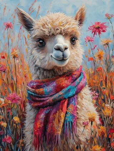 Diamond Painting Erwachsene, Diamond Painting Alpaka Crystal Art Blume Muster 5D DIY Diamant Malerei Cross Stitch Stickerei Basteln Erwachsene Set für Deko Wohnzimmer, Geschenke 60×80cm -ly2508221 von LUOLYYEI