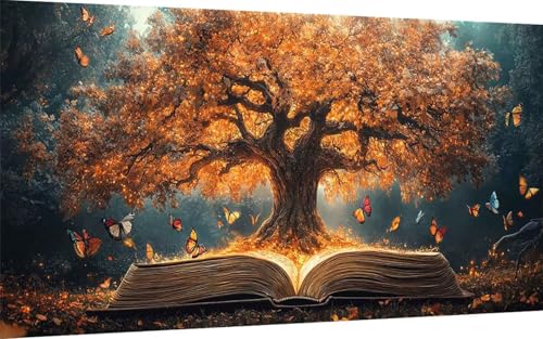 Diamond Painting Erwachsene, Diamond Painting Baum Crystal Art Herbstlaub Muster 5D DIY Diamant Malerei Cross Stitch Stickerei Basteln Erwachsene Set für Deko Wohnzimmer, Geschenke 40x80 cm -ly2507DD von LUOLYYEI