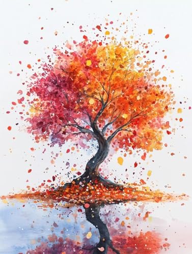 Diamond Painting Erwachsene, Diamond Painting Baum Crystal Art Landschaft Muster 5D DIY Diamant Malerei Cross Stitch Stickerei Basteln Erwachsene Set für Deko Wohnzimmer, Geschenke 40×50cm -ly25082X2 von LUOLYYEI