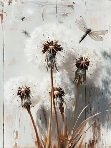 Diamond Painting Erwachsene, Diamond Painting Blume Crystal Art Libelle Muster 5D DIY Diamant Malerei Cross Stitch Stickerei Basteln Erwachsene Set für Deko Wohnzimmer, Geschenke 40×50cm -ly25082B2 von LUOLYYEI
