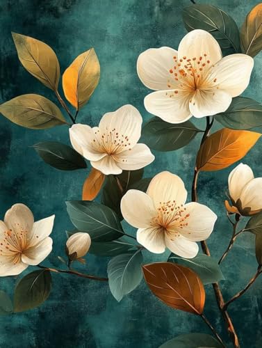 Diamond Painting Erwachsene, Diamond Painting Blume Crystal Art Pflanzen Muster 5D DIY Diamant Malerei Cross Stitch Stickerei Basteln Erwachsene Set für Deko Wohnzimmer, Geschenke 50x70cm -ly25082Y4 von LUOLYYEI