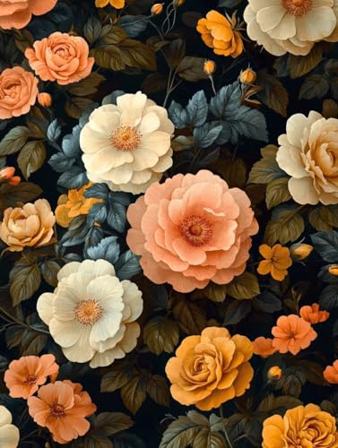 Diamond Painting Erwachsene, Diamond Painting Blume Crystal Art Pflanzen Muster 5D DIY Diamant Malerei Cross Stitch Stickerei Basteln Erwachsene Set für Deko Wohnzimmer, Geschenke 60x80cm -ly25082DY von LUOLYYEI