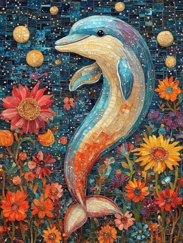 Diamond Painting Erwachsene, Diamond Painting Delphin Crystal Art Blumen Muster 5D DIY Diamant Malerei Cross Stitch Stickerei Basteln Erwachsene Set für Deko Wohnzimmer, Geschenke 60x80cm -ly25082U4 Diamond Painting Erwachsene, Diamond Painting Delphin Crystal Art Blumen Muster 5D DIY Diamant Malerei Cross Stitch Stickerei Basteln Erwachsene Set für Deko Wohnzimmer, Geschenke 60x80cm -ly25082U4 von LUOLYYEI