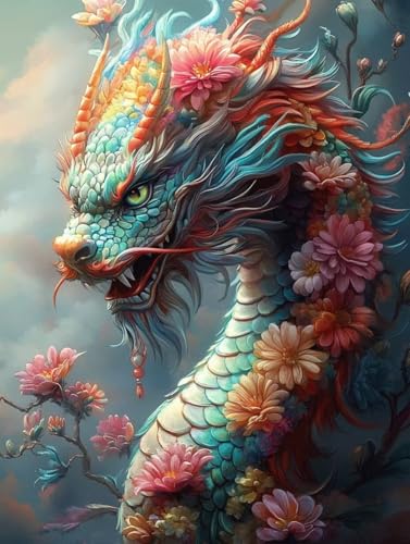 Diamond Painting Erwachsene, Diamond Painting Drachen Crystal Art Blume Muster 5D DIY Diamant Malerei Cross Stitch Stickerei Basteln Erwachsene Set für Deko Wohnzimmer, Geschenke 90x120 cm -ly25082F9 Diamond Painting Erwachsene, Diamond Painting Drachen Crystal Art Blume Muster 5D DIY Diamant Malerei Cross Stitch Stickerei Basteln Erwachsene Set für Deko Wohnzimmer, Geschenke 90x120 cm -ly25082F9 von LUOLYYEI