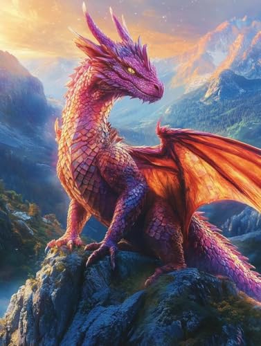 Diamond Painting Erwachsene, Diamond Painting Drachen Crystal Art Tier Muster 5D DIY Diamant Malerei Cross Stitch Stickerei Basteln Erwachsene Set für Deko Wohnzimmer, Geschenke 30×40cm -ly2508255 Diamond Painting Erwachsene, Diamond Painting Drachen Crystal Art Tier Muster 5D DIY Diamant Malerei Cross Stitch Stickerei Basteln Erwachsene Set für Deko Wohnzimmer, Geschenke 30×40cm -ly2508255 von LUOLYYEI