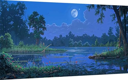 Diamond Painting Erwachsene, Diamond Painting Landschaft Crystal Art Mond Muster 5D DIY Diamant Malerei Cross Stitch Stickerei Basteln Erwachsene Set für Deko Wohnzimmer 100x200 cm -ly2507SWTSK von LUOLYYEI