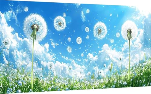 Diamond Painting Erwachsene, Diamond Painting Löwenzahn Crystal Art Himmel Muster 5D DIY Diamant Malerei Cross Stitch Stickerei Basteln Erwachsene Set für Deko Wohnzimmer, Geschenke 80x160cm -ly2507VT von LUOLYYEI