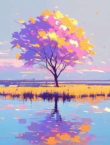Diamond Painting Erwachsene, Diamond Painting Natur Crystal Art Landschaft Muster 5D DIY Diamant Malerei Cross Stitch Stickerei Basteln Erwachsene Set für Deko Wohnzimmer 50x70 cm -ly2508285WOU von LUOLYYEI