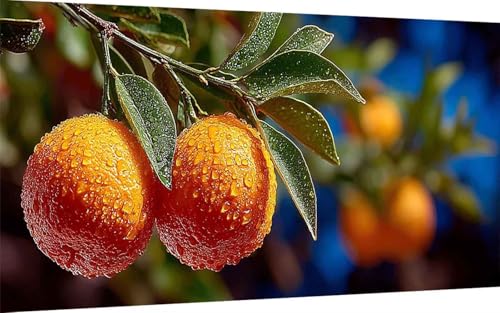 Diamond Painting Erwachsene, Diamond Painting Obst Crystal Art Mandarine Muster 5D DIY Diamant Malerei Cross Stitch Stickerei Basteln Erwachsene Set für Deko Wohnzimmer, Geschenke 80x160cm -ly25070C von LUOLYYEI