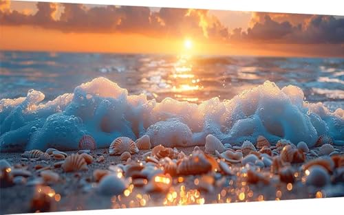 Diamond Painting Erwachsene, Diamond Painting Ozean Crystal Art Strand Muster 5D DIY Diamant Malerei Cross Stitch Stickerei Basteln Erwachsene Set für Deko Wohnzimmer, Geschenke 60x120 cm -ly2507C7 von LUOLYYEI