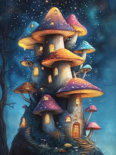 Diamond Painting Erwachsene, Diamond Painting Pilz Crystal Art Häuser Muster 5D DIY Diamant Malerei Cross Stitch Stickerei Basteln Erwachsene Set für Deko Wohnzimmer, Geschenke 40x50cm -ly25082CJ Diamond Painting Erwachsene, Diamond Painting Pilz Crystal Art Häuser Muster 5D DIY Diamant Malerei Cross Stitch Stickerei Basteln Erwachsene Set für Deko Wohnzimmer, Geschenke 40x50cm -ly25082CJ von LUOLYYEI