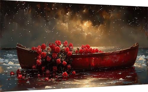 Diamond Painting Erwachsene, Diamond Painting Rose Crystal Art Boot Muster 5D DIY Diamant Malerei Cross Stitch Stickerei Basteln Erwachsene Set für Deko Wohnzimmer, Geschenke 40x80 cm -ly2507H2 von LUOLYYEI