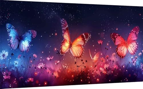 Diamond Painting Erwachsene, Diamond Painting Schmetterling Crystal Art Sternenhimmel Muster 5D DIY Diamant Malerei Cross Stitch Stickerei Basteln Erwachsene Set, Deko Wohnzimmer 80x160 cm -ly2507WD von LUOLYYEI