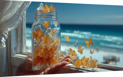 Diamond Painting Erwachsene, Diamond Painting Schmetterling Crystal Art Tier Muster 5D DIY Diamant Malerei Cross Stitch Stickerei Basteln Erwachsene Set für Deko Wohnzimmer 40x80 cm -ly2507VM6Q3 von LUOLYYEI