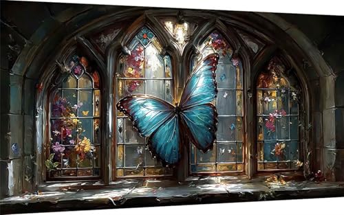 Diamond Painting Erwachsene, Diamond Painting Schmetterling Crystal Art Tier Muster 5D DIY Diamant Malerei Cross Stitch Stickerei Basteln Erwachsene Set für Deko Wohnzimmer 40x80cm -ly2507J6RK5 von LUOLYYEI
