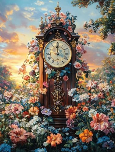 Diamond Painting Erwachsene, Diamond Painting Uhren Crystal Art Blume Muster 5D DIY Diamant Malerei Cross Stitch Stickerei Basteln Erwachsene Set für Deko Wohnzimmer, Geschenke 90x120 cm -ly25082SC Diamond Painting Erwachsene, Diamond Painting Uhren Crystal Art Blume Muster 5D DIY Diamant Malerei Cross Stitch Stickerei Basteln Erwachsene Set für Deko Wohnzimmer, Geschenke 90x120 cm -ly25082SC von LUOLYYEI